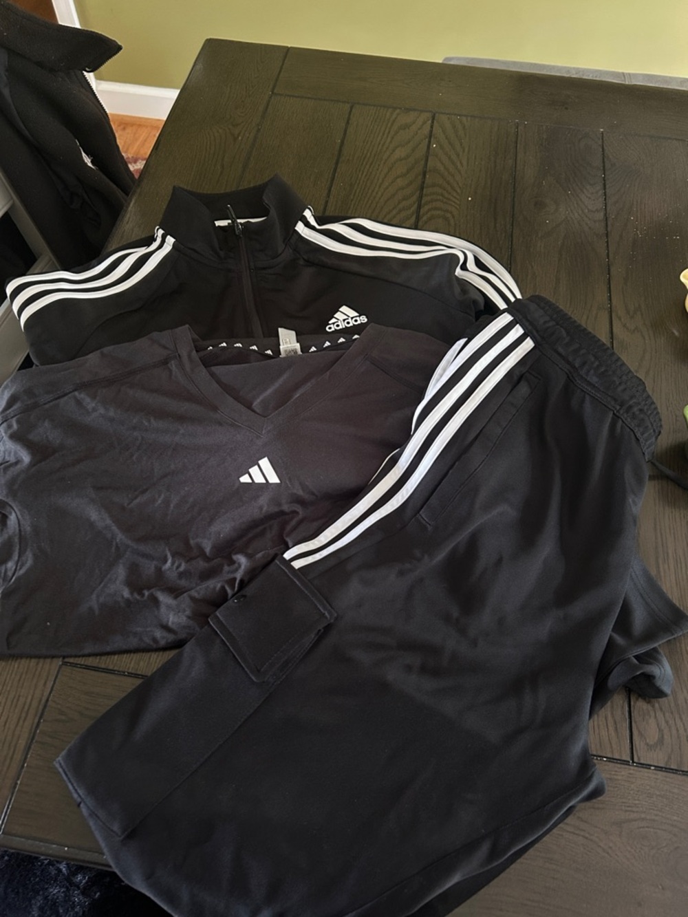 adidas Black & White Three-Stripe Track Set